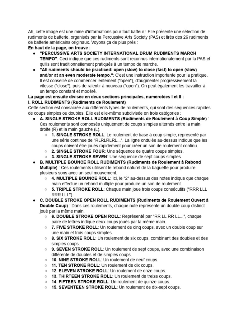 Guide des Rudiments de Batterie PAS | PDF