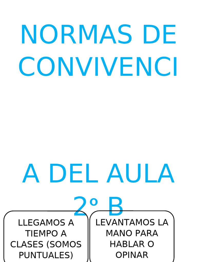 Normas de Convivencia en el Aula 2° B | PDF