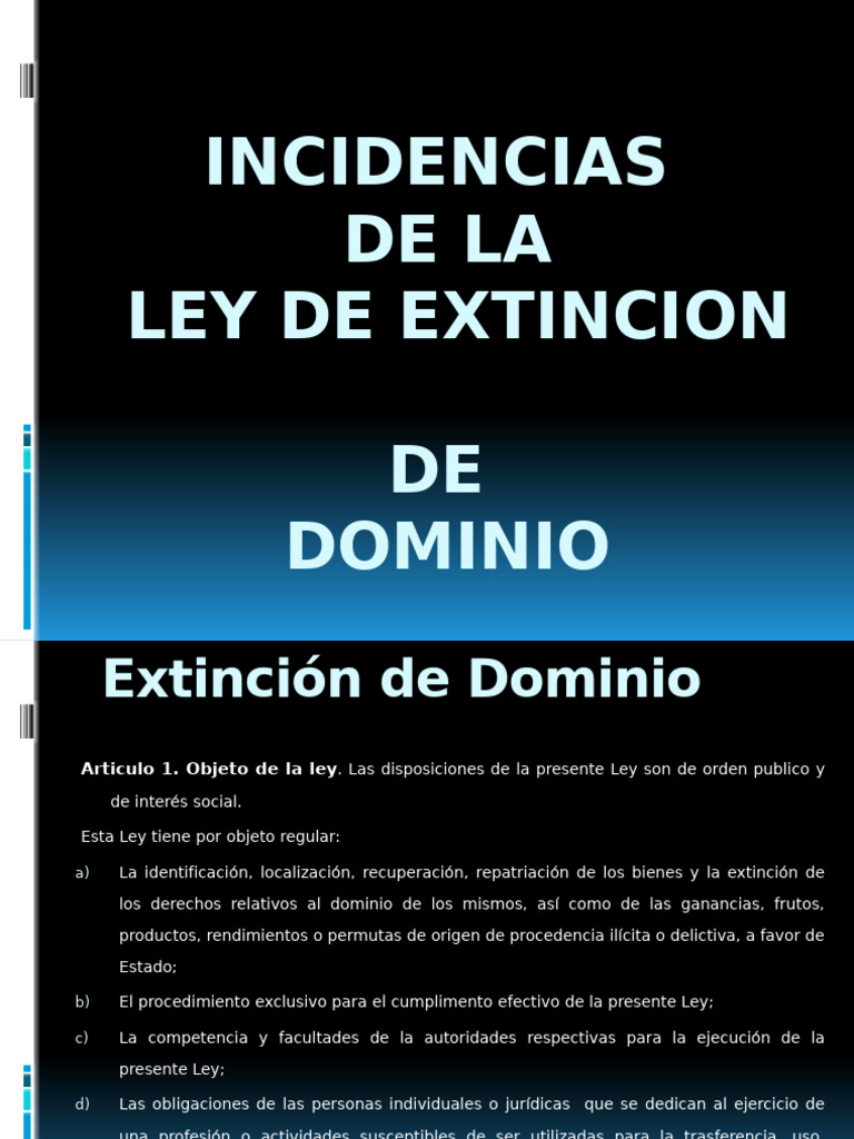 Ley de Extincion de Dominio | PDF | Mandato | Fiscal