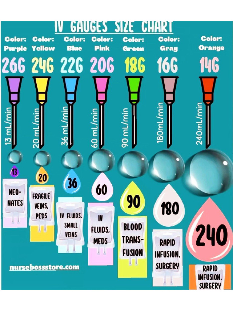 Iv gauges size chart | PDF