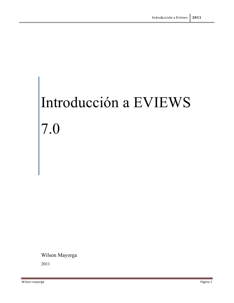 Introducción a EViews 7.0 | PDF | Autocorrelación | Ventana (informática)