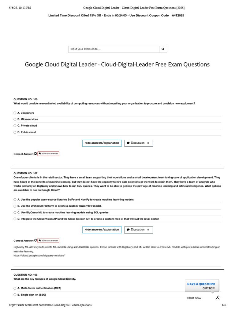Google Cloud Digital Leader Exam Guide | PDF | Cloud Computing | Mobile App