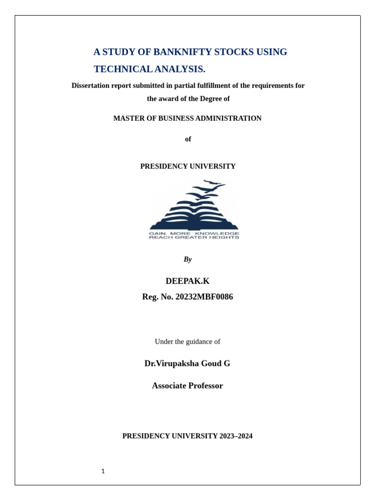 Deepak 20232MBF0086 .,. | PDF | Technical Analysis | Efficient Market ...