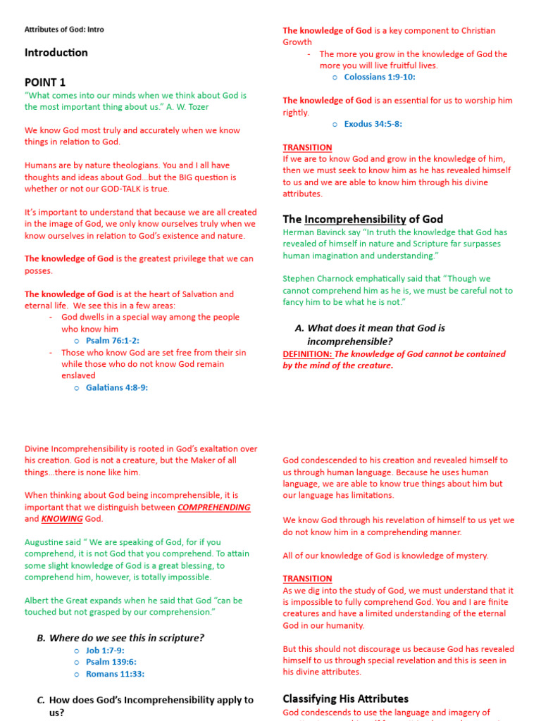 Understanding God's Divine Attributes | PDF | Theology | Abrahamic ...