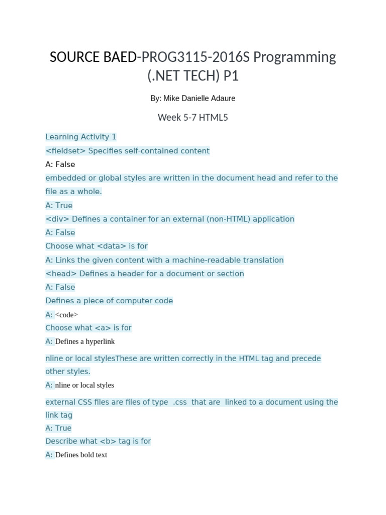 HTML5 and JavaScript Basics Guide | PDF | Ajax (Programming) | World ...