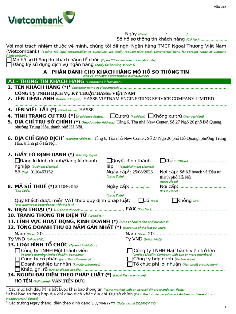 1.form 01A - MO MOI CIF KHTC | PDF