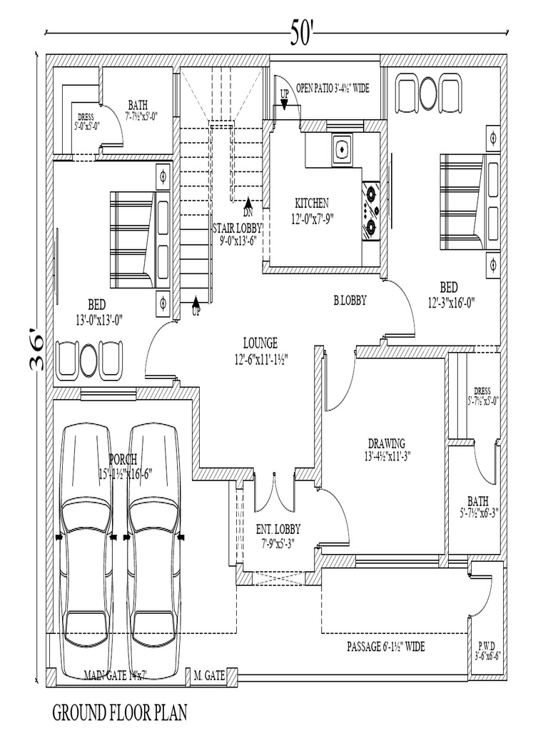 Ground Floor Plan Layout Design | PDF