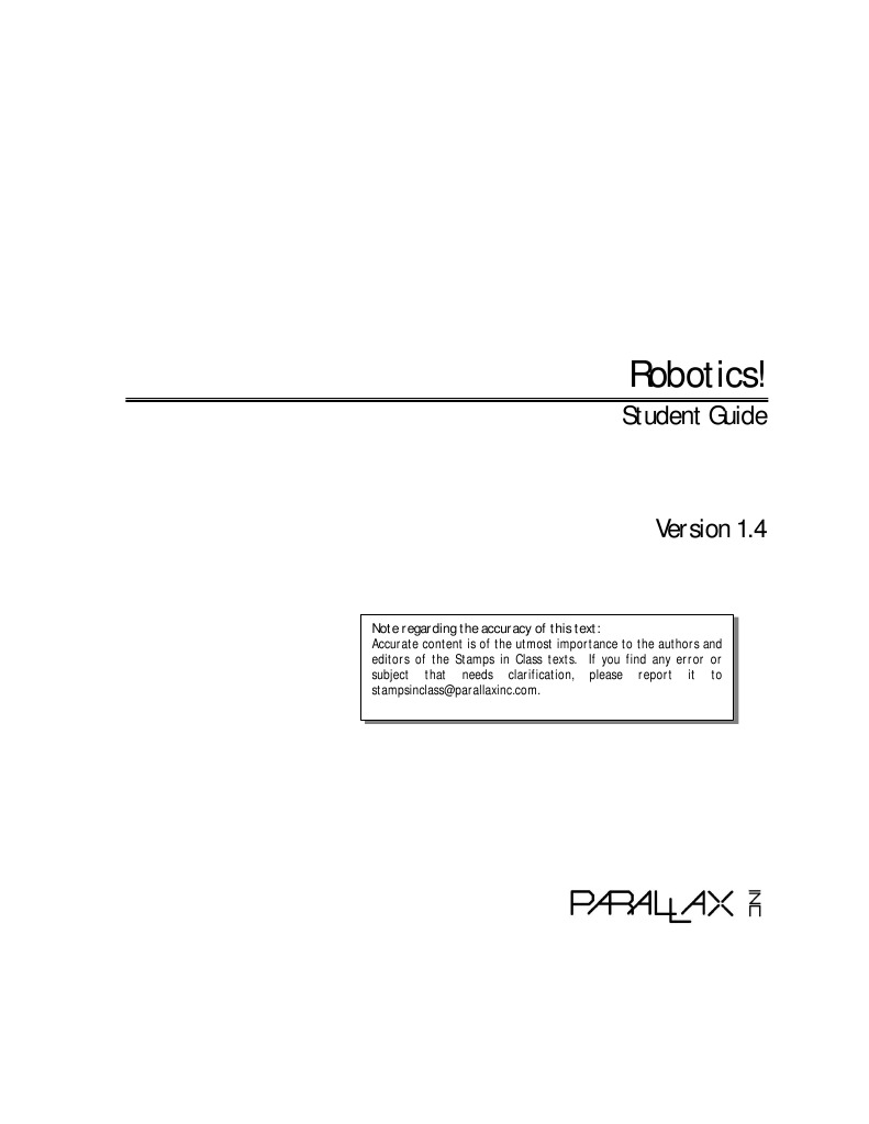 Robotics!: Student Guide | PDF