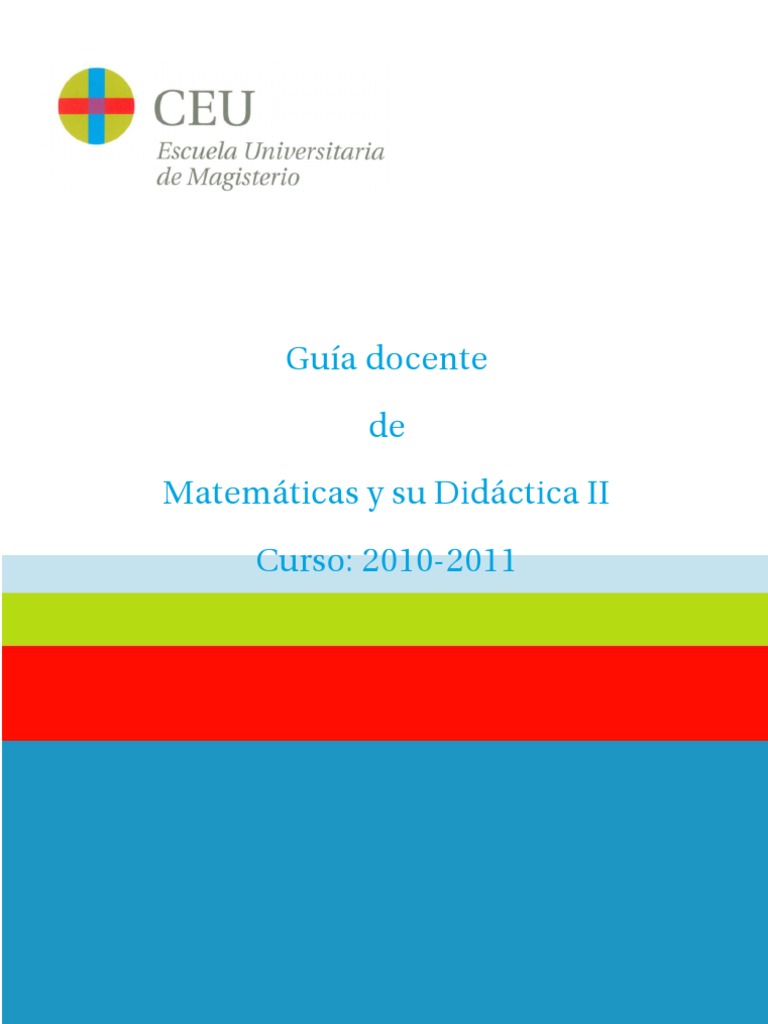 Matemáticas y Su Didáctica II | PDF | Educación primaria | Maestros