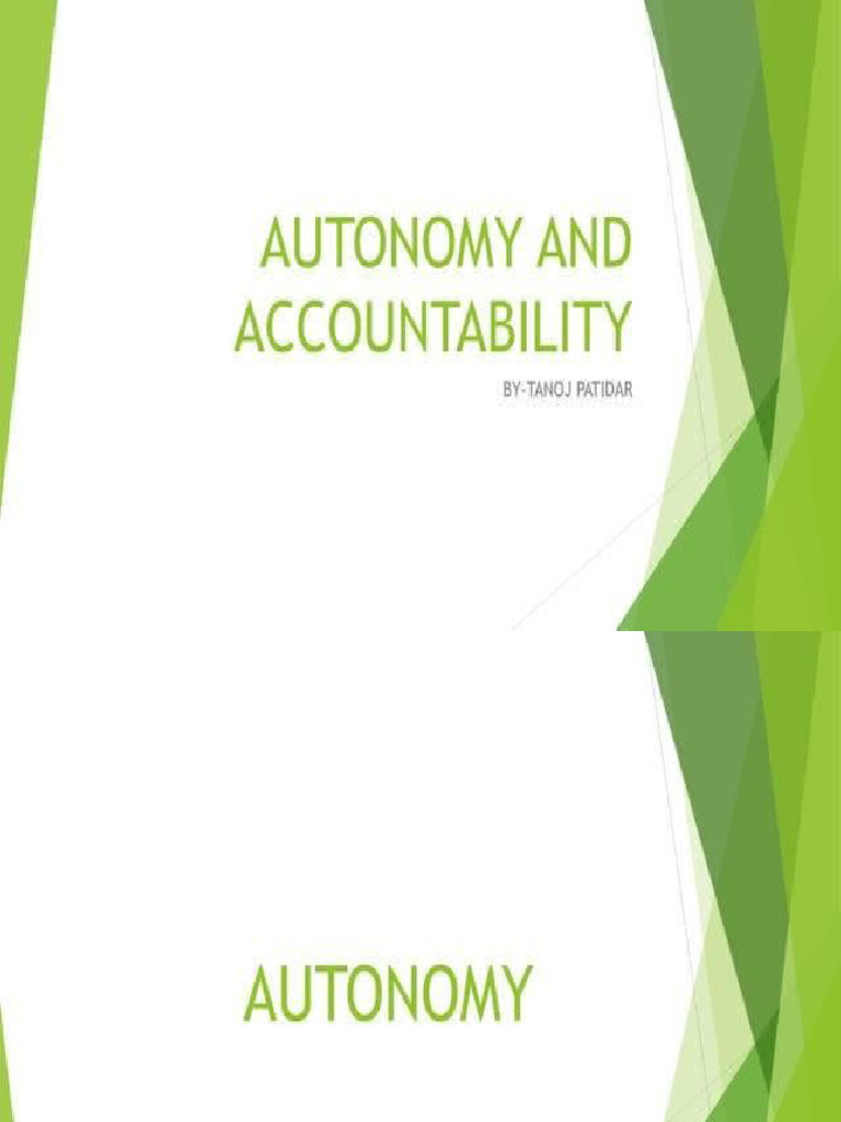 Autonomy & Accountability | PDF