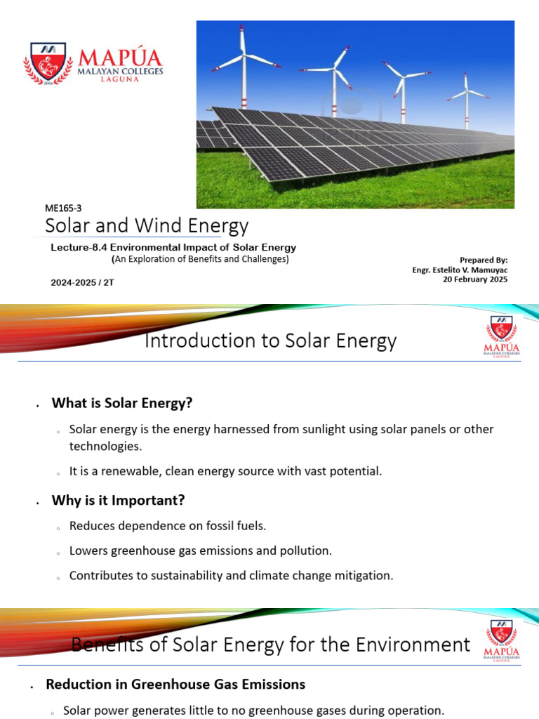 Environmental Impact of Solar Energy | PDF | Sustainable Energy | Solar ...