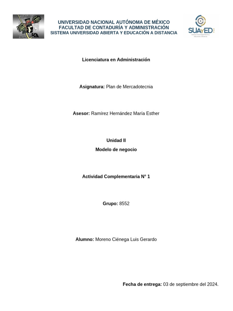 ActComp1 U2 PM MorenoCiénegaLG | PDF | Modelo de negocio | Marca