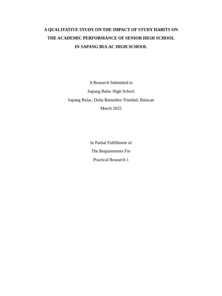 Study Habits Impact on Academic Performance | PDF | Sampling ...