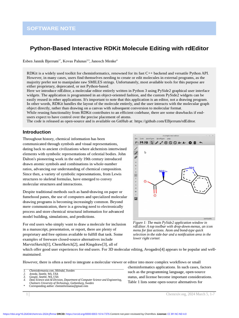 Python Based Interactive RD Kit Molecule Editing With RD Editor | PDF ...