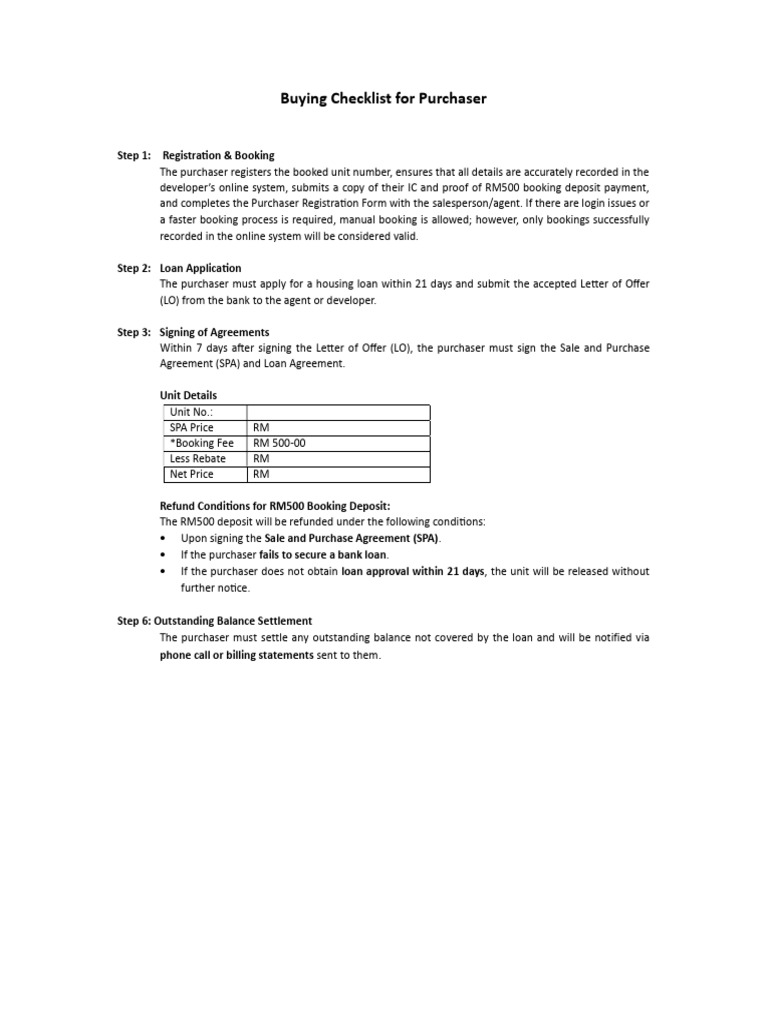 Essential Buying Checklist for Home Purchasers | PDF