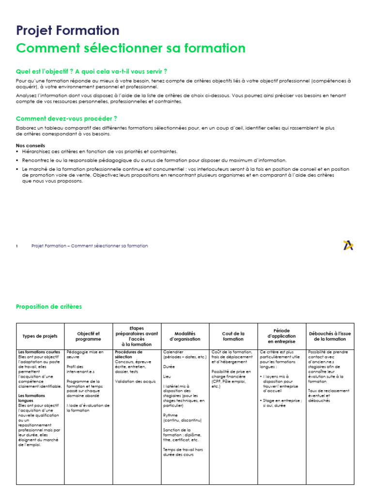 Sélectionner sa formation efficacement | PDF