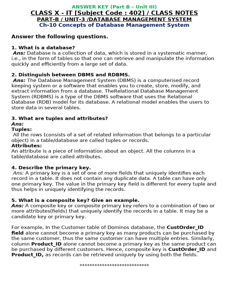 X-It Part B U3 CH 10 Class Notes | PDF
