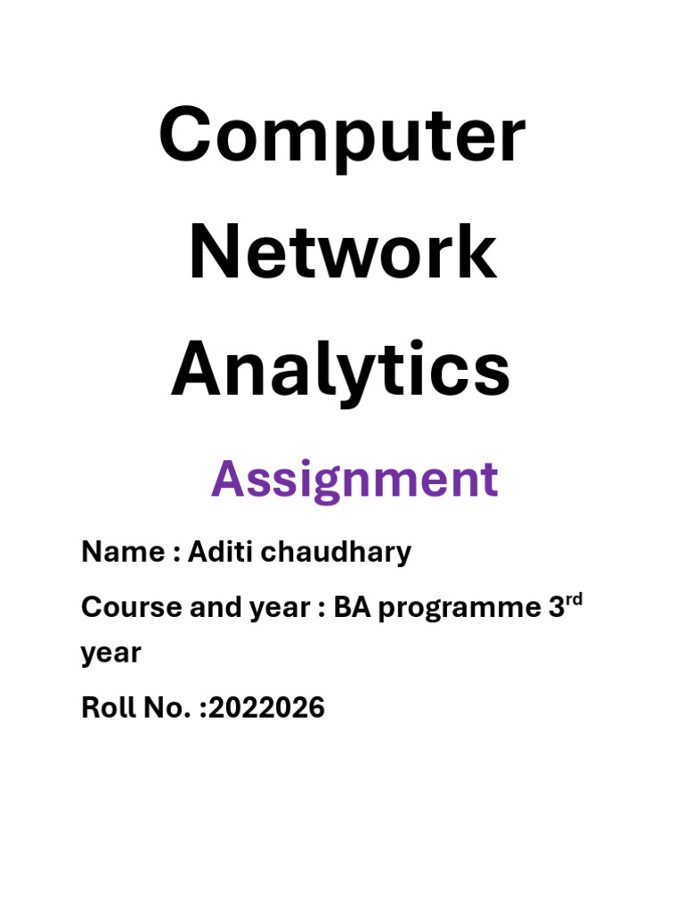 Key Concepts in Network Analytics | PDF | Applied Mathematics ...