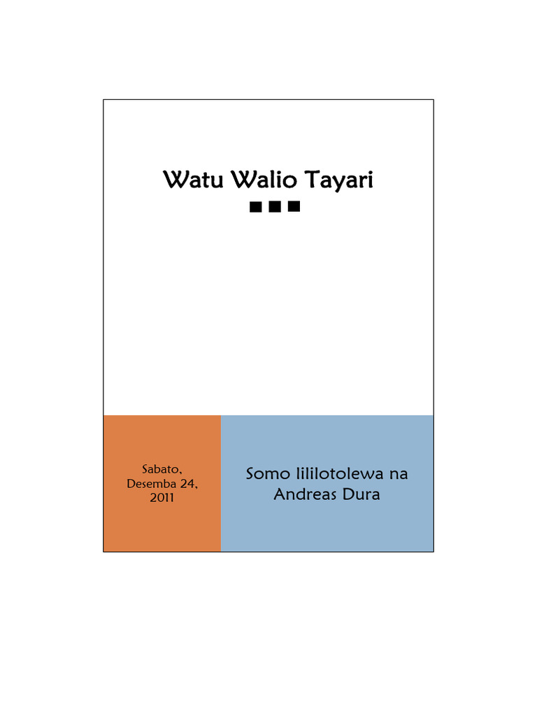 2011-12-24 - Hubiri - Watu Walio Tayari | PDF