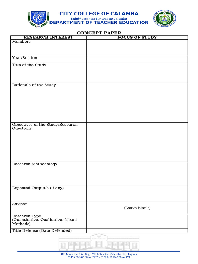 Teacher Education Research Concept Paper | PDF