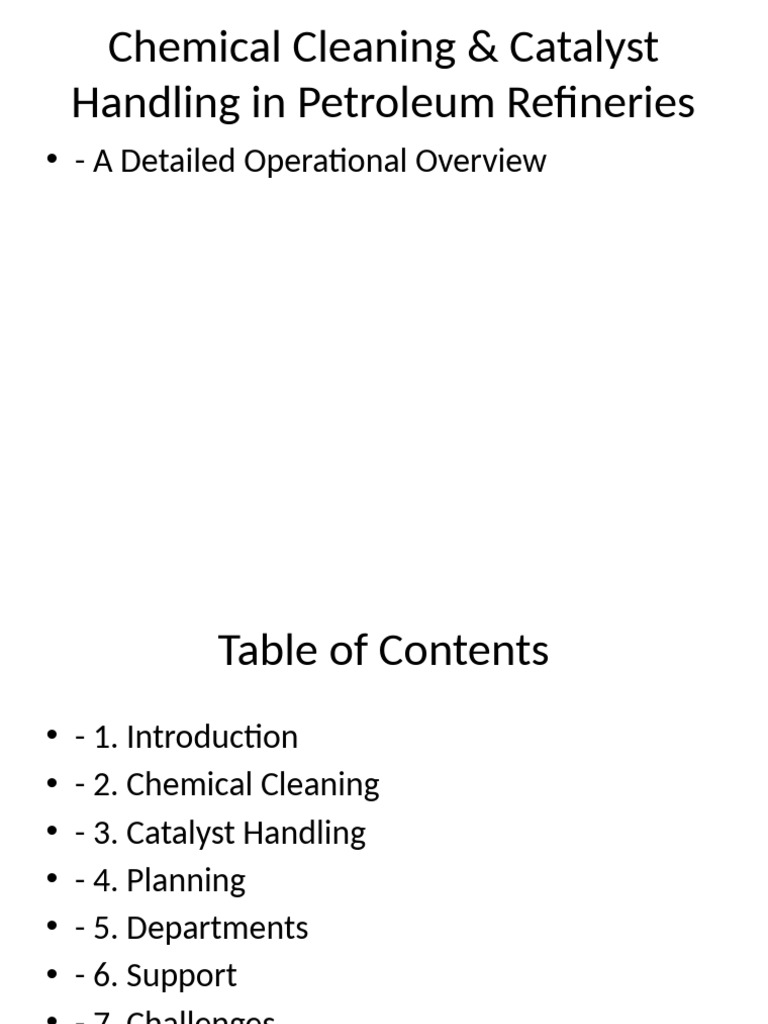 Catalyst Cleaning in Refineries | PDF | Oil Refinery | Chemical Reactor