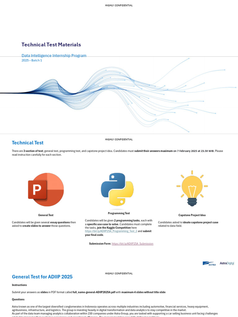ADIIP 2025 Technical Test Overview | PDF | Machine Learning | Prediction