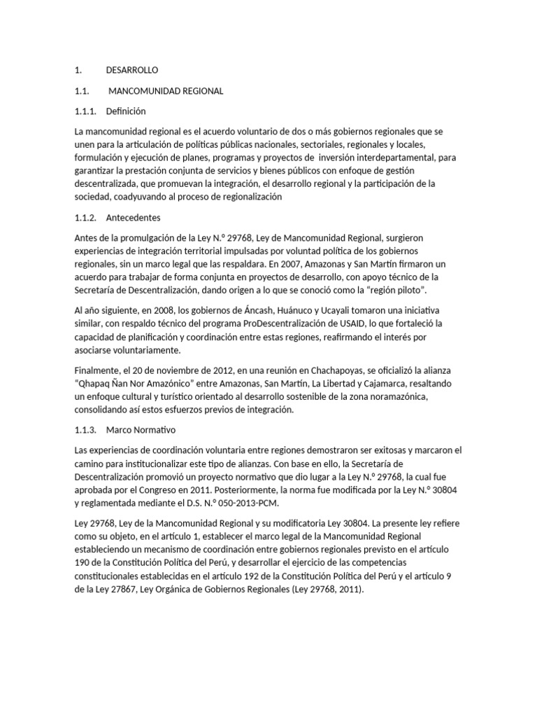 Definición de Mancomunidad Regional | PDF | Gobierno