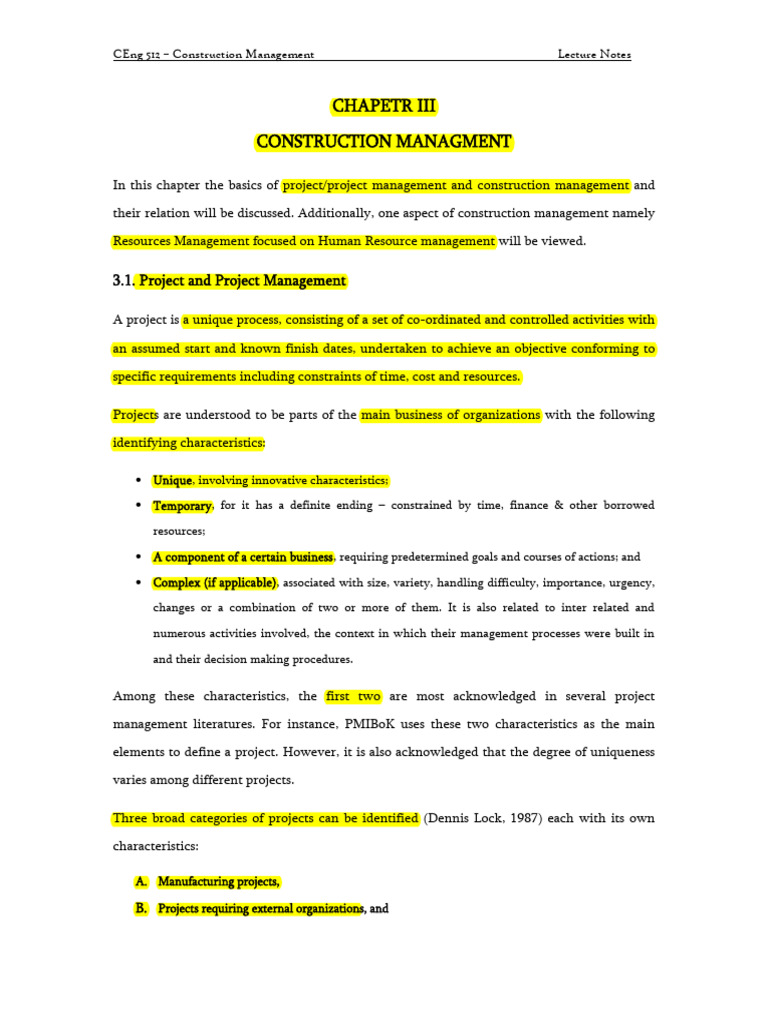 Construction Management Basics and Functions | PDF | Collective ...