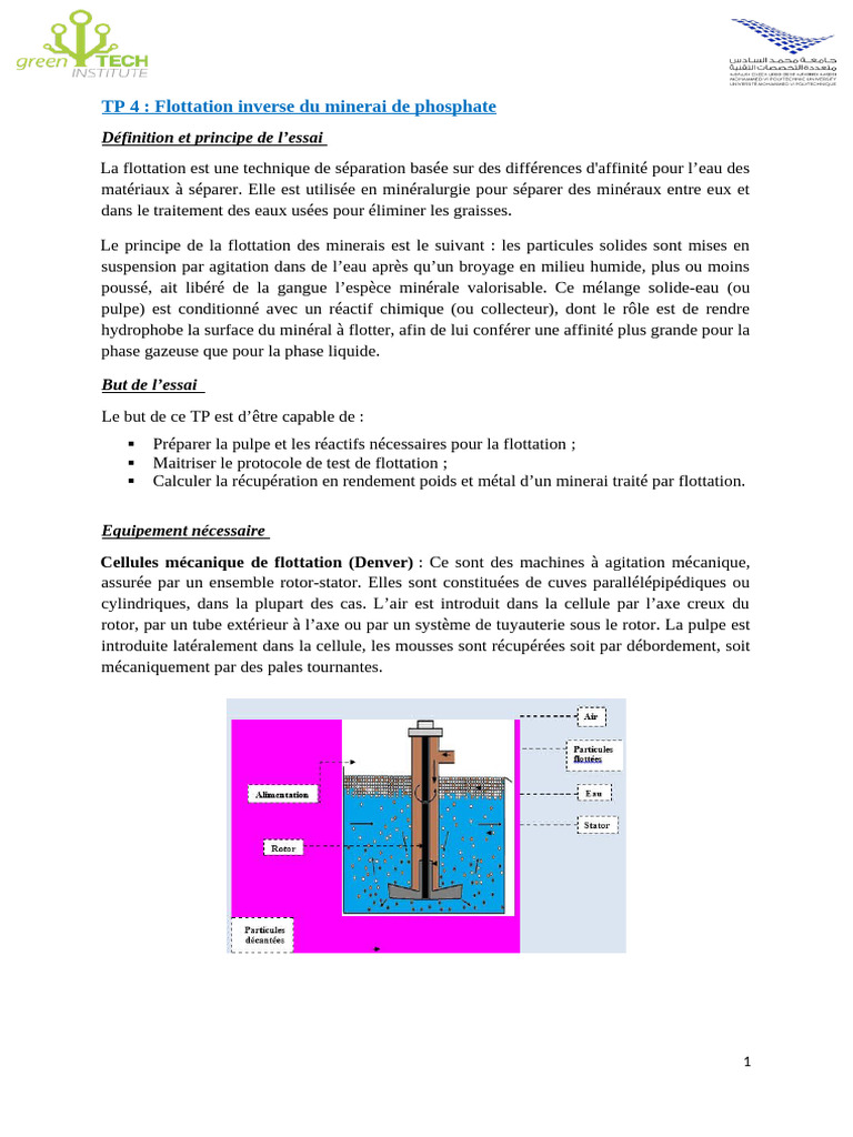 Flottation Inverse du Minerai de Phosphate | PDF | Substances chimiques ...