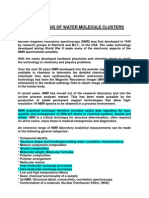 NMR Analysis of Water Molecule Clusters