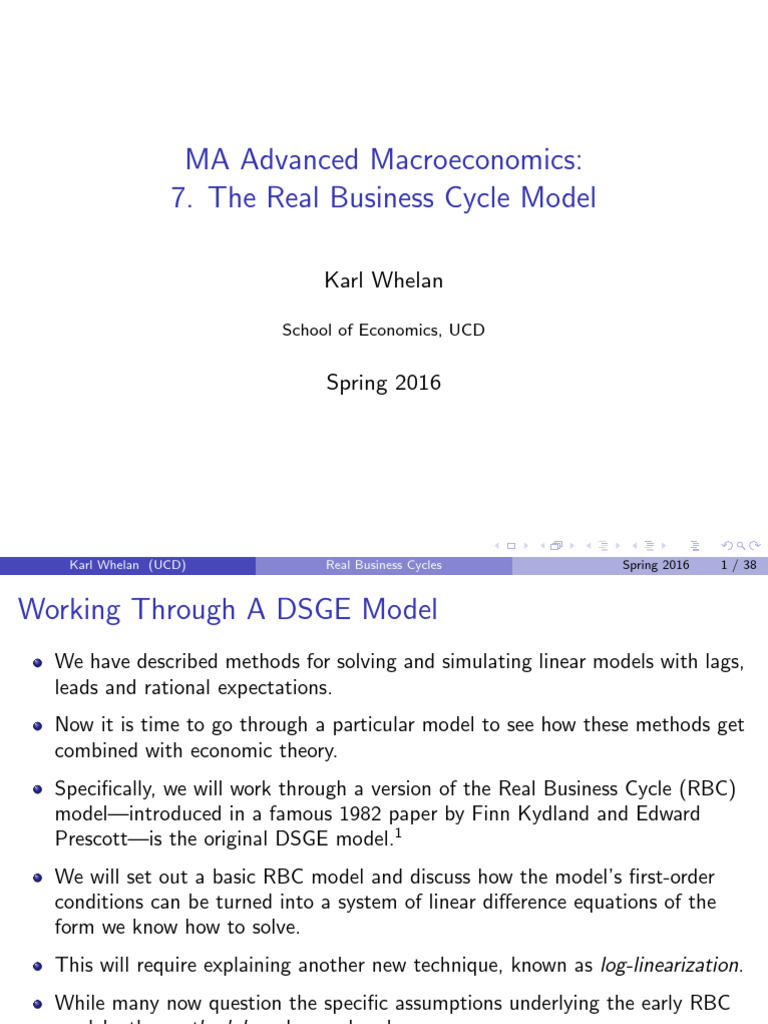 Real Business Cycle Model Overview | PDF | Macroeconomics | Applied ...