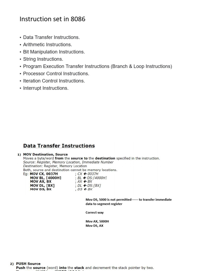 Module 2 Instruction Set | PDF