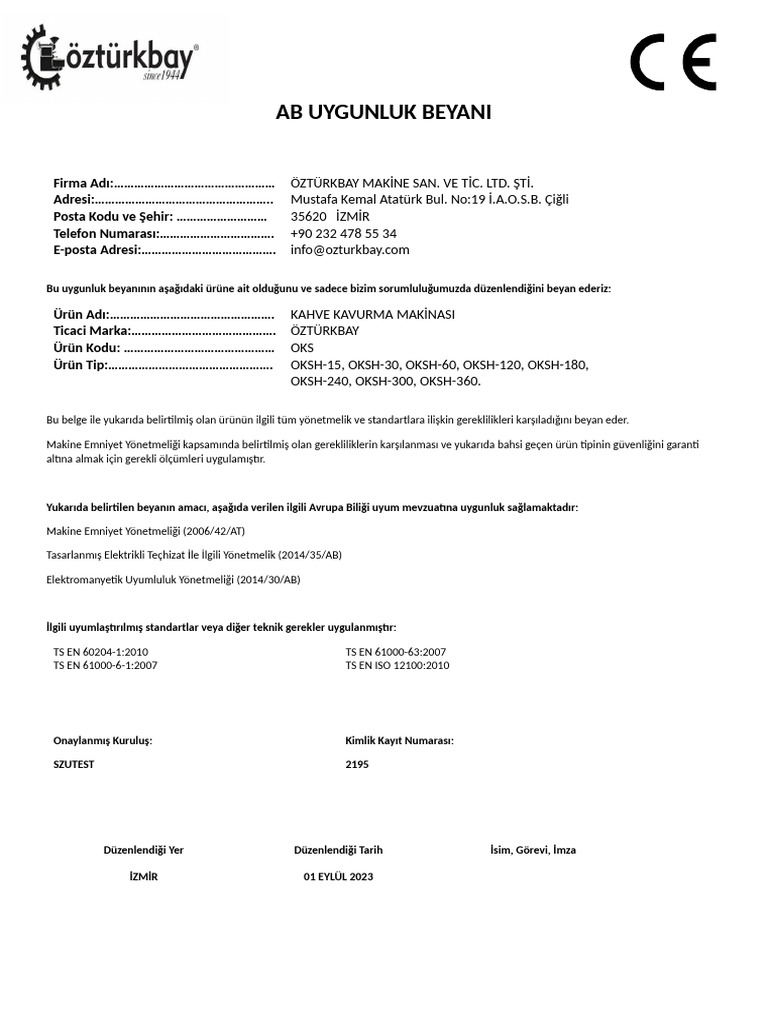 Ab Uygunluk Beyani | PDF