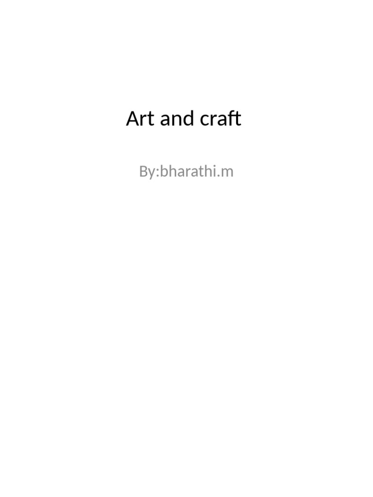 Art and Craft | PDF