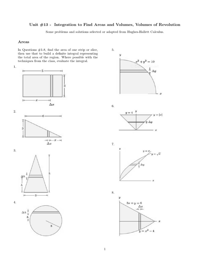 Integration for Areas and Volumes | PDF | Integral | Volume