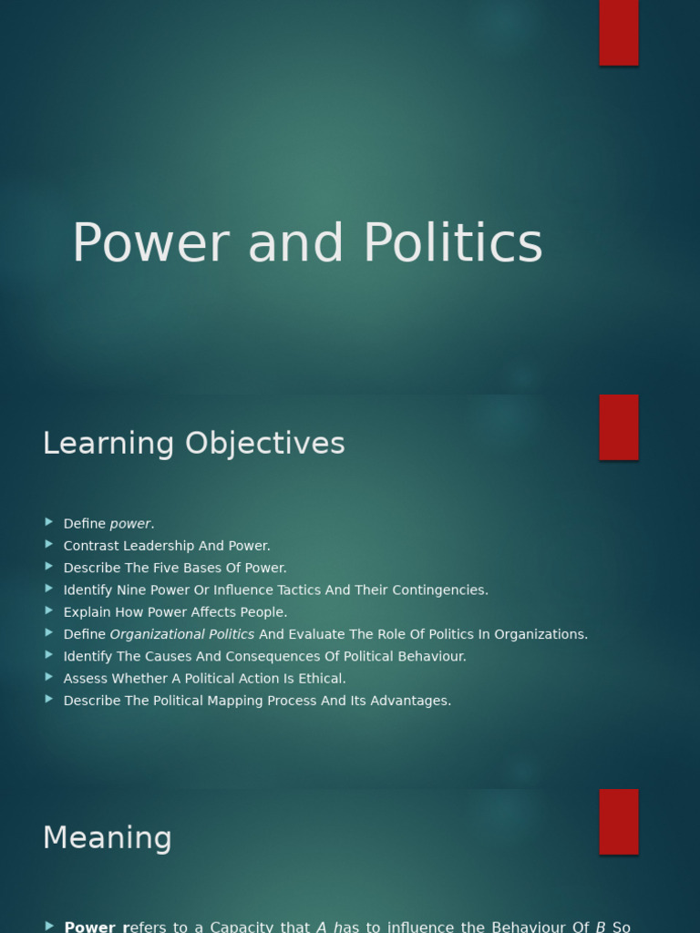 Understanding Power and Politics | PDF | Power (Social And Political ...