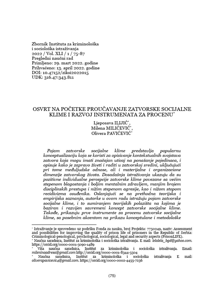 Osvrt Na Pocetke Proucavanja Zatvorske S | PDF