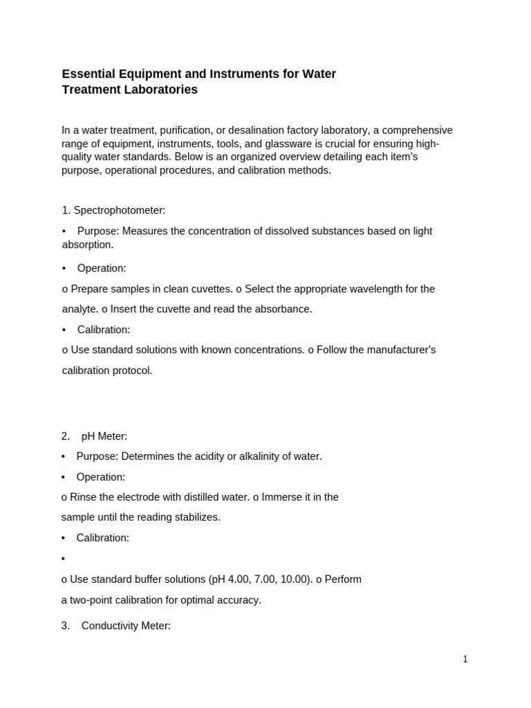 Essential Equipment and Instruments For Water Treatment Laboratories ...