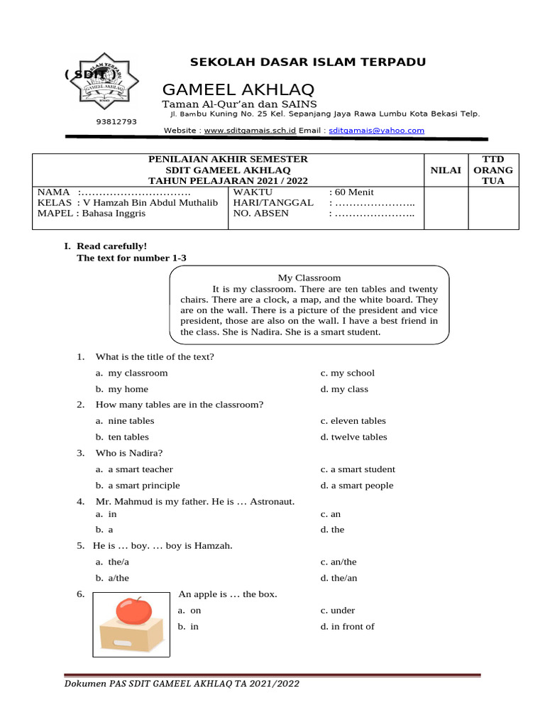 Semester Assessment for SDIT Gameel Akhlaq | PDF