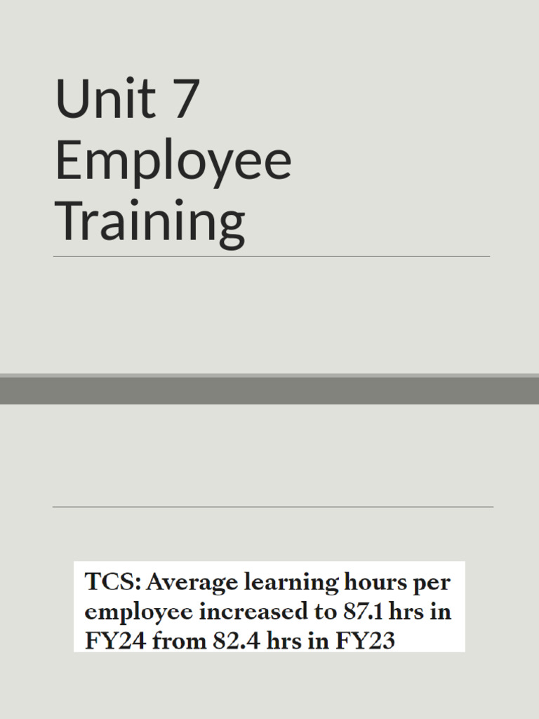 Unit 7 Training & Development | PDF | Educational Technology | Point Of ...