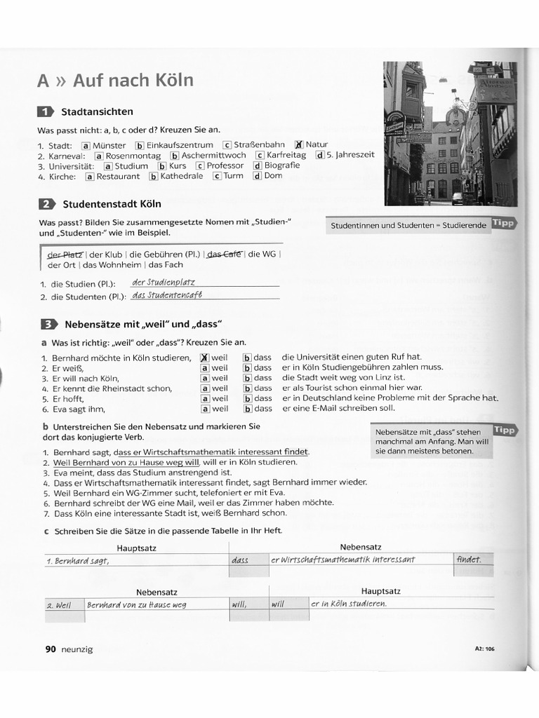 A2 Neu in Köln - DaF Kompakt A1 - B1 - Übungsbuch | PDF