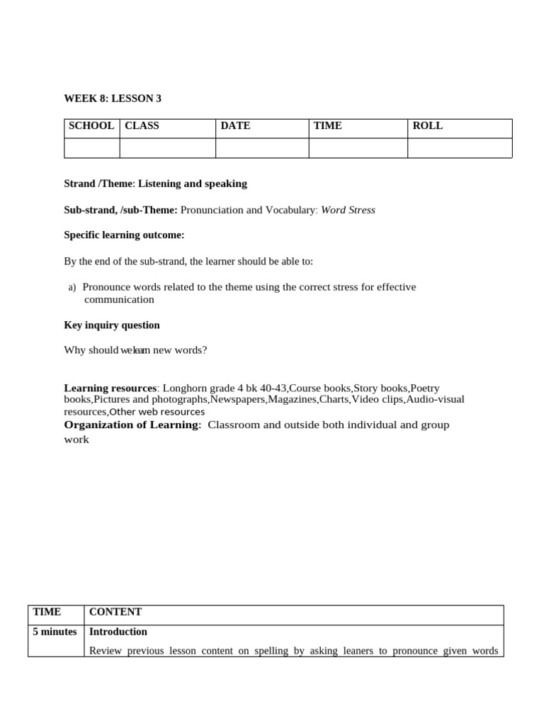 GR 4 English Lesson Plans 31 45 Term 1 | PDF | Learning | Communication