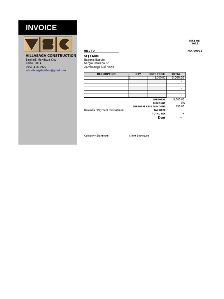 Engineering Services Invoice Template | PDF