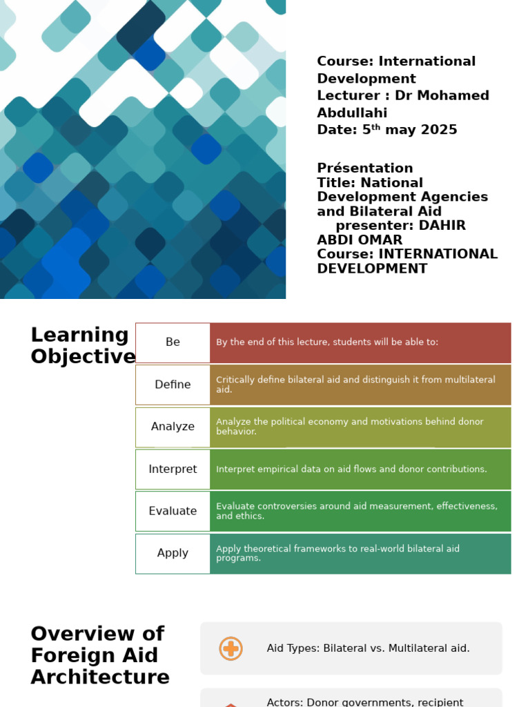 National Development Agencies and Bilateral Aid | PDF | Aids | Official ...