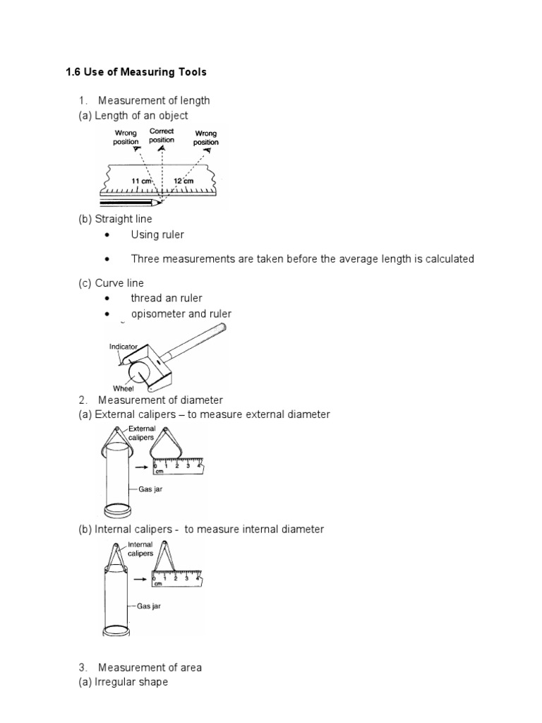 1.6 Use of Measuring Tools | PDF