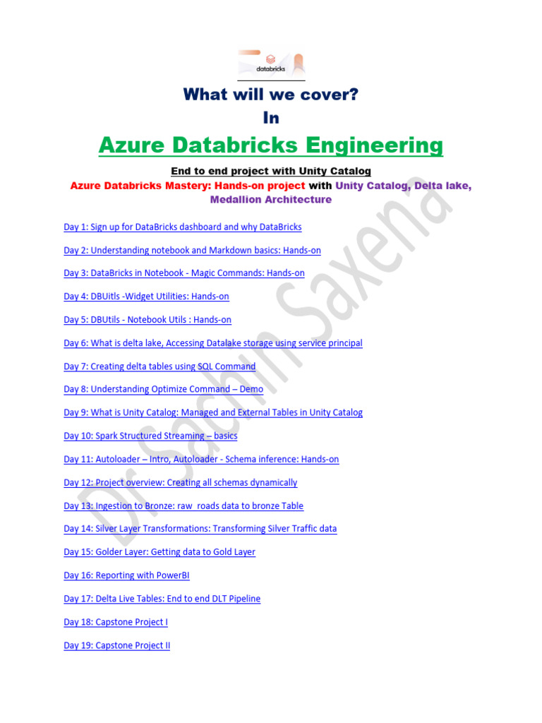 Azure Databricks Medallion Architecture Guide | PDF | Apache Spark ...