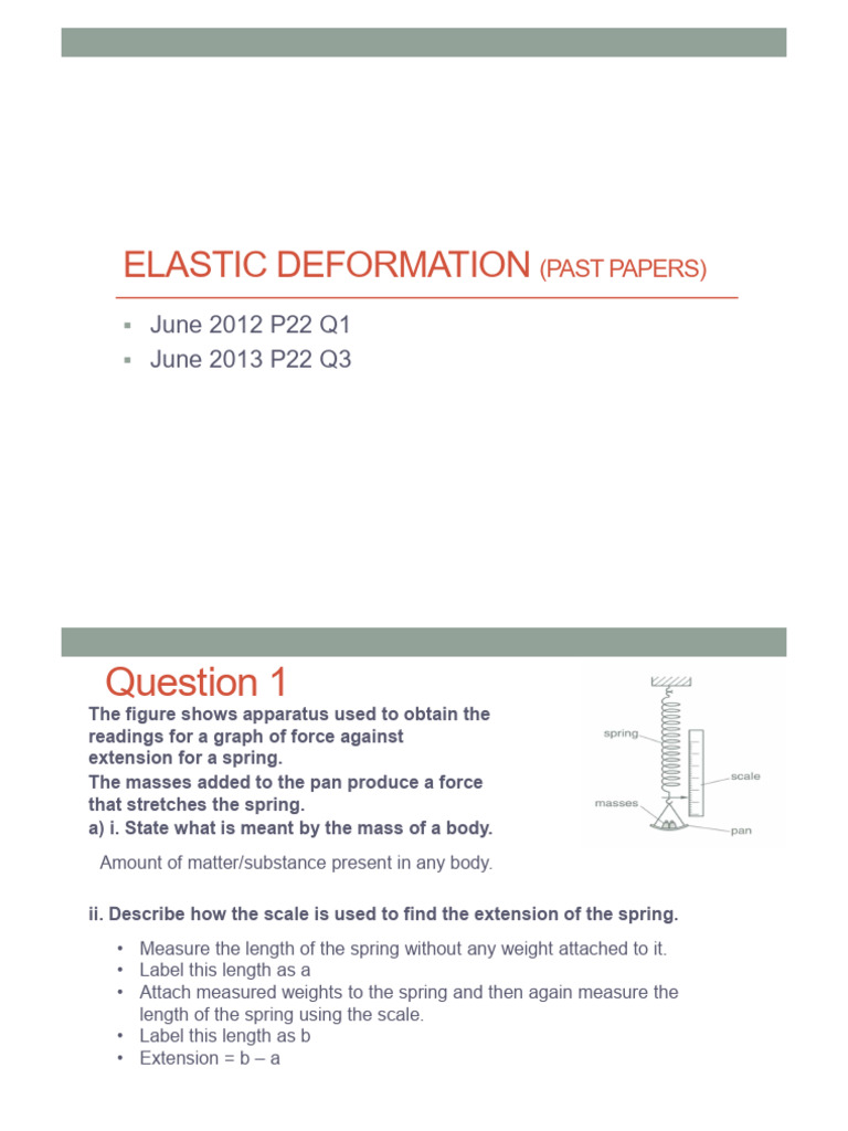 Elastic Deformation Past Exam Questions | PDF
