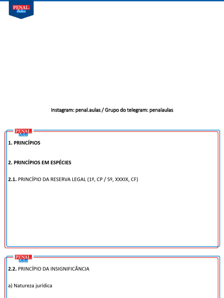 Princípios do direito penal (Prof. Davi Dunck) | PDF
