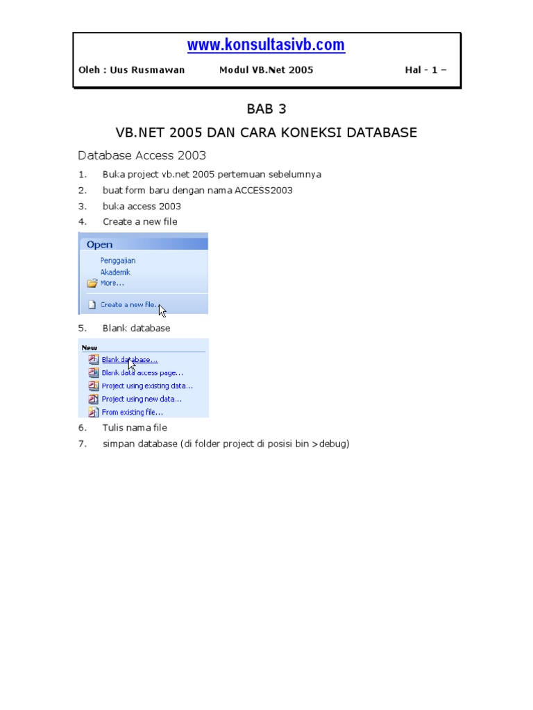 3 VB - Net Dan Cara Koneksi Database | PDF