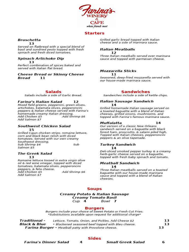 DINNER MENU 2023 Update - Mini Update (No Charcud.) 2 | PDF | Salad | Pizza